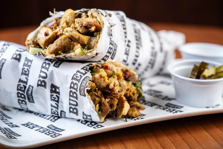 Lafa shawarma de frango (GG) do Bubbeleh